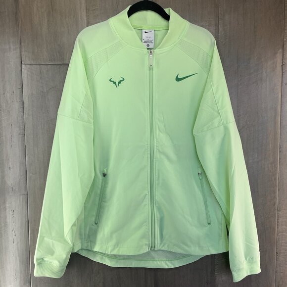 Nike DRI-FIT Rafa Men's Tennis Performance Jacket Green Size Medium DV2885-376 - Picture 1 of 6